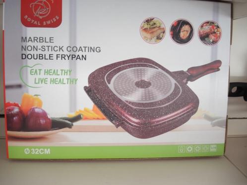 Dubbelzijdige braadpan.nieuw!, Huis en Inrichting, Keuken | Potten en Pannen, Nieuw, Koekenpan of Braadpan, Aluminium, Inductieplaat