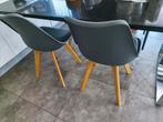 Chaise scandinave, Maison & Meubles, Chaises, Enlèvement ou Envoi, Utilisé, Gris, Cuir