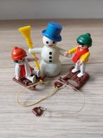 Vintage Playmobil 3393 - Kinderen met slee en sneeuwman, Ophalen of Verzenden, Zo goed als nieuw, Complete set