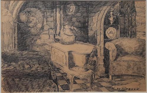 Schilderij van Karel de Posson, Antiek en Kunst, Kunst | Schilderijen | Klassiek, Ophalen