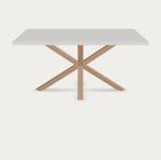 Eettafel 160x90 wit met stalen onderstel, Ophalen, Gebruikt, 50 tot 100 cm, 150 tot 200 cm