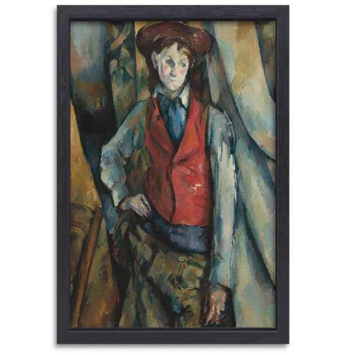 Garçon au gilet rouge - Paul Cézanne toile + cadre à pâtisse, Antiquités & Art, Art | Peinture | Classique, Envoi