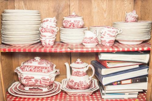 COPELAND England Spode's Tower Rood Servies, Antiek en Kunst, Antiek | Servies los, Ophalen