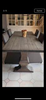 Zeer mooie grijze eikenhouten tafel 240 cm, Ophalen