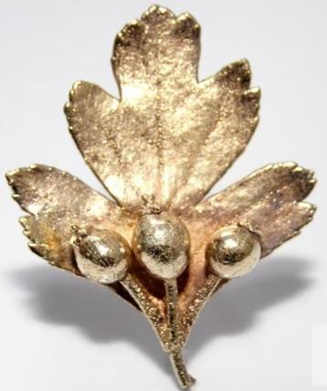 Schitterende Deense Flora Danica zilver vermeil broche beschikbaar voor biedingen