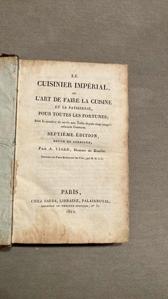 Le cuisinier imperial, Antiquités & Art, Antiquités | Livres & Manuscrits, Enlèvement