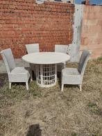 Gratis tuintafel en 4 stoelen, Jardin & Terrasse, Tables de jardin, Rond, Enlèvement, Utilisé