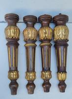4 oude mahonie footstool baluster poten uit UK, Ophalen of Verzenden