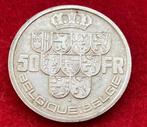 Muntencollectie - Zilveren munt 50 Belgische frank 1939, Ophalen of Verzenden, Zilver