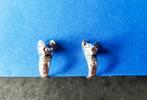 Te koop:Antiek zilveren Sphynx Cat Head-oorbelletjes clips ., Ophalen, Zilver