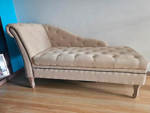 Dagbed van beige stof, Huis en Inrichting, Zetels | Zetels en Chaises Longues, Gebruikt, Eenpersoons, Stof, Ophalen