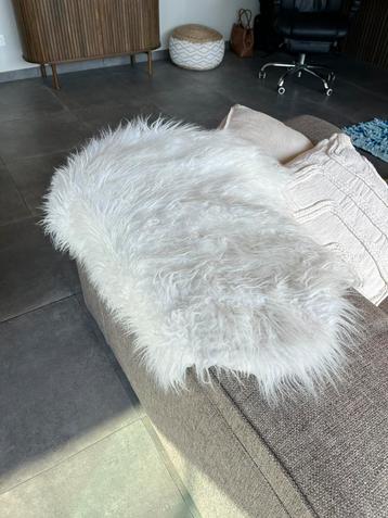 Set van 4 decoratieve kunst-schapenvachten – wit fluffy beschikbaar voor biedingen