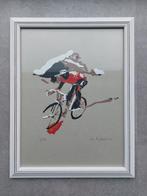 Zeefdruk - Luc Huysman - Le cyclisme (2009), Antiek en Kunst, Kunst | Litho's en Zeefdrukken, Ophalen of Verzenden