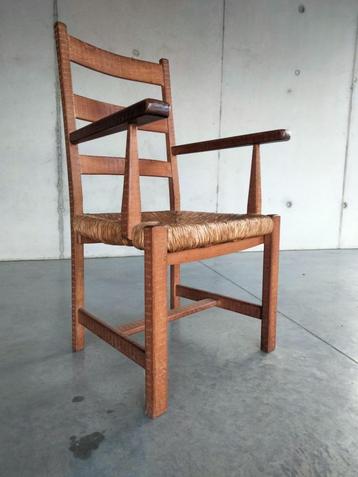 Vintage Brutalist houten fauteuil design scarification beschikbaar voor biedingen
