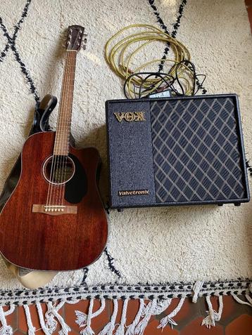 Fender cd60-sce mahonie + vt40x vox + toebehoren, Muziek en Instrumenten, Ophalen, Nieuw, Western- of Steelstringgitaar
