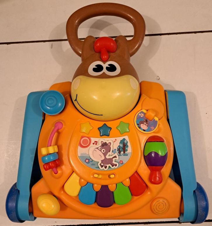 Loopwagentje met muziektafel, Kinderen en Baby's, Speelgoed | Babyspeelgoed, Zo goed als nieuw, Met licht, Met geluid, Met wieltjes