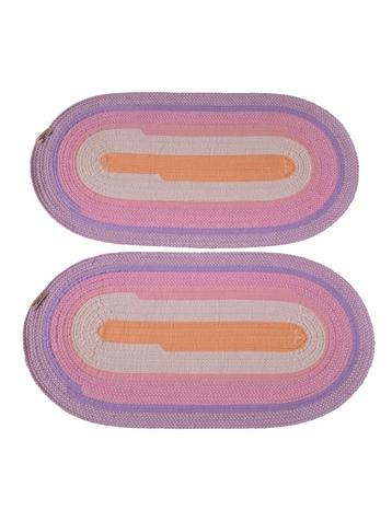 Set van 2 ovale pastelkleurige vloerkleden - 75x37cm/handgem beschikbaar voor biedingen