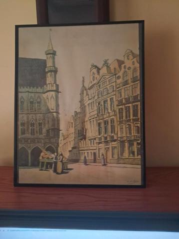 GROTE MARKT VAN BRUSSEL 50 x 40cm beschikbaar voor biedingen