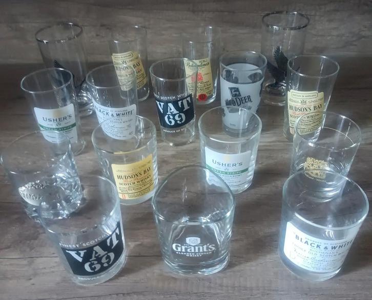 Lot de verres à whisky, Verzamelen, Glas en Drinkglazen, Gebruikt, Ophalen of Verzenden