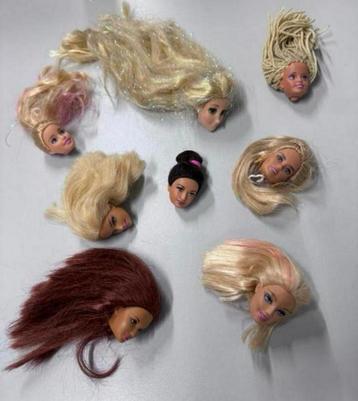 8x mattel vintage barbie hoofd hoofden met mooi haar 1998 beschikbaar voor biedingen