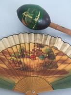 Spaanse VINTAGE waaier + muziekrammelaar., Antiek en Kunst, Curiosa en Brocante, Ophalen