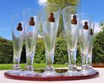 Lot de 6 flûtes à champagne avec décor Napoléon, Collections, Autres types, Utilisé, Enlèvement ou Envoi