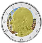 2 euro Slowakije 2021 Alexander Dubcek gekleurd, Postzegels en Munten, Munten | Europa | Euromunten, 2 euro, Slowakije, Ophalen of Verzenden