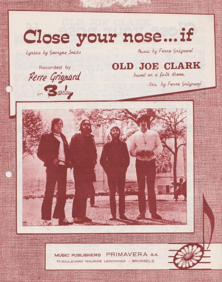 Ferre Grignard - Close your nose .. if - Bladmuziek - 1967, Muziek en Instrumenten, Bladmuziek, Gebruikt, Artiest of Componist