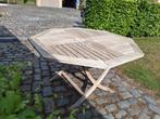 Tuintafel inklapbaar teak. Diameter 120 cm, Tuin en Terras, Ophalen, Gebruikt