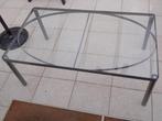 Metalen Salon TAFELTJE met GLAS, Ophalen, 100 tot 150 cm, 50 tot 100 cm, Zo goed als nieuw