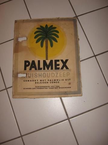 Ancienne publicité Congo Belge "Palmex" Huishoudzeep. Gemaak