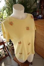 bloeiende bloemen op zonnig geel T-shirt, Manches courtes, Taille 38/40 (M), Comme neuf, EDC