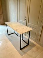 Sidetabe, bureau marmer blad, staal onderstel, Huis en Inrichting, Ophalen, Zo goed als nieuw, 150 tot 200 cm, Rechthoekig