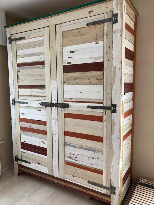 Kleurrijke kleerkast hout, Kinderen en Baby's, Kinderkamer | Commodes en Kasten, Zo goed als nieuw, Kast, 105 cm of meer, 100 cm of meer
