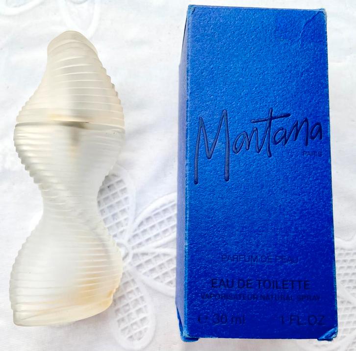 Parfum, fles met doos van Claude Montana- groot model, Verzamelen, Parfumverzamelingen, Zo goed als nieuw, Parfumfles, Ophalen of Verzenden