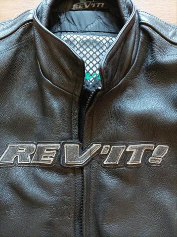 Blouson Revit Cuire Noire, Enlèvement ou Envoi, Seconde main, Hommes, Rev’it