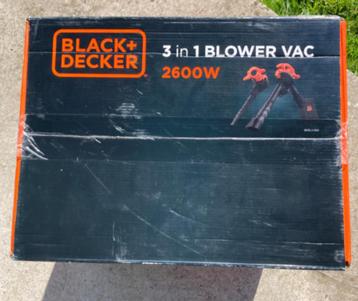 Black+Decker 3-in-1 Blower Vac 2600W – NIEUW in doos beschikbaar voor biedingen