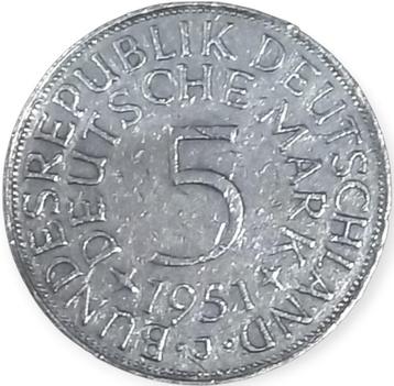 Duitsland 5 mark 1951.  beschikbaar voor biedingen