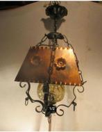 Mooie Retro Hanglamp in metaal en glas, Ophalen of Verzenden, Zo goed als nieuw, Glas