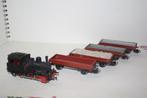 marklin ho loco vapeur 3029 + 4 wagons plat, Hobby & Loisirs créatifs, Enlèvement ou Envoi, Courant alternatif, Utilisé, Locomotive