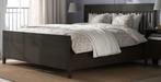 Bedframe met lattenbodem, Ophalen, Verstelbaar, Bruin, Tweepersoons
