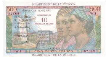 La Réunion, 500 francs/10 nouveaux francs, 1971, XF