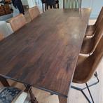 massieve eettafel 8p, Ophalen, Gebruikt, 100 tot 150 cm, Rustiek