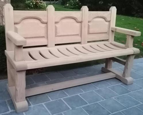 Massief houten eiken bank, Huis en Inrichting, Stoelen, Zo goed als nieuw, Hout, Ophalen