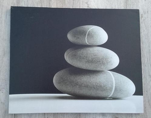 canvas Ikea 3 stenen / pebbles 40x50 cm zwart-wit (grijs), Huis en Inrichting, Woonaccessoires | Schilderijen, Tekeningen en Foto's