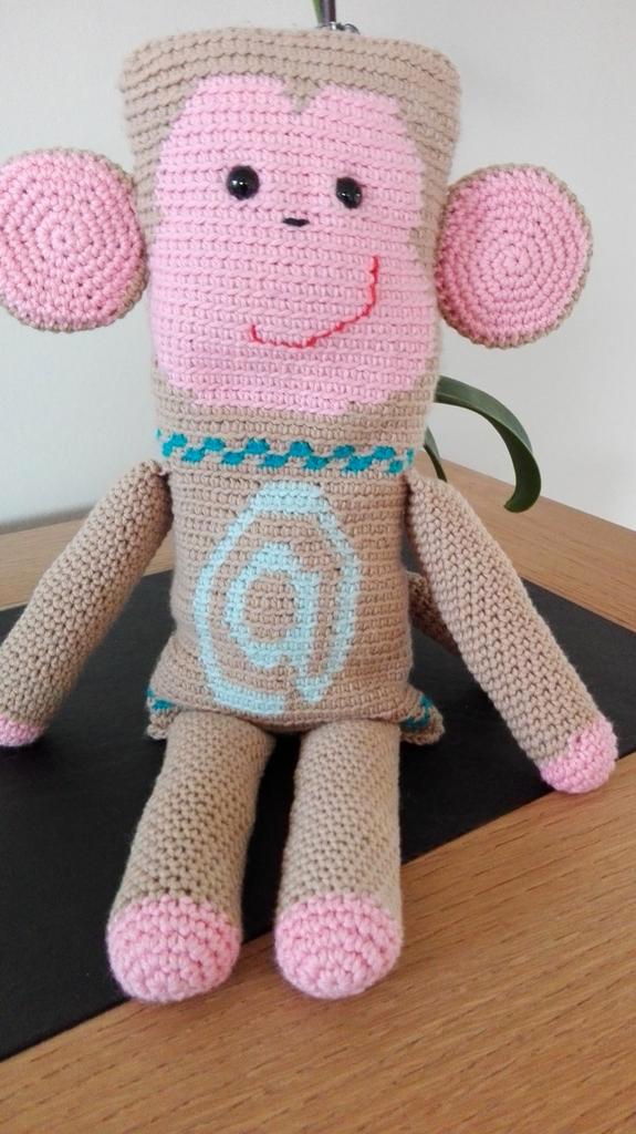 Leuke knuffel: Gehaakt apenstaartaapje, Kinderen en Baby's, Speelgoed | Knuffels en Pluche, Nieuw, Ophalen of Verzenden