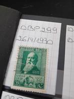 Postzegel OBP 299 (1930), Postzegels en Munten, Frankeerzegel, Ophalen of Verzenden, Gestempeld, Gestempeld