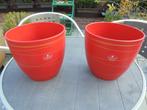 2 rode bloempotten,  Scheurich, Tuin en Terras, Bloempotten, Ophalen, Nieuw, Rond, Binnen