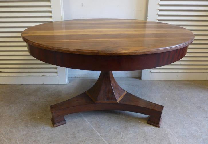 Prachtige antieke ronde empire mahonie tafel 126 cm, Antiek en Kunst, Antiek | Meubels | Tafels, Ophalen