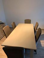 6 stoelen + tafel, Ophalen, Gebruikt, Landelijk, 6 tot 8 stoelen